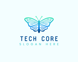 Circuit Tech Butterfly logo design