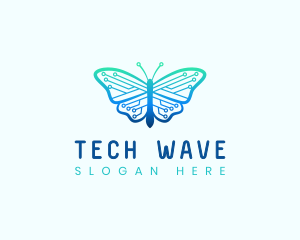 Circuit Tech Butterfly logo design