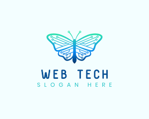 Circuit Tech Butterfly logo design