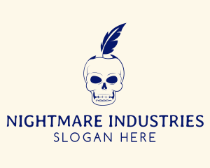Scary Skull Feather Quill logo