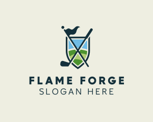 Golf Club Flagstick Course Logo