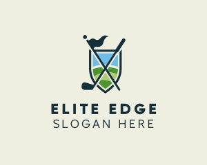 Golf Club Flagstick Course logo design