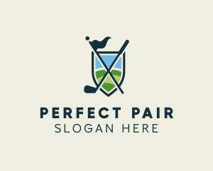 Golf Club Flagstick Course logo design