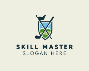 Golf Club Flagstick Course logo design