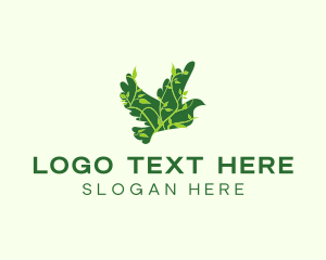 Green Eco Dove logo design