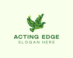 Green Eco Dove logo design