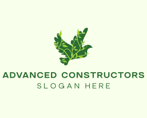 Green Eco Dove logo design