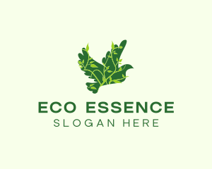 Green Eco Dove logo design