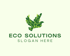 Green Eco Dove logo design