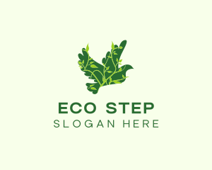 Green Eco Dove logo design