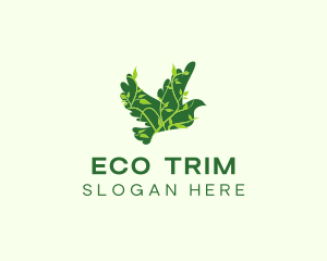 Green Eco Dove logo design