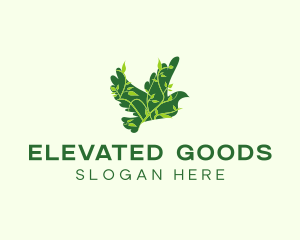 Green Eco Dove logo design