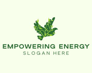 Green Eco Dove logo design