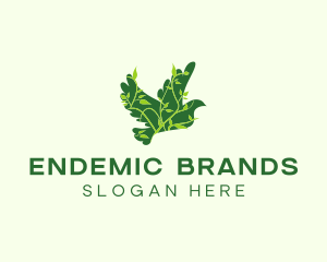 Green Eco Dove logo design