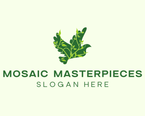 Green Eco Dove logo design