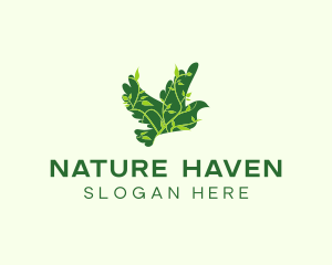 Green Eco Dove logo design