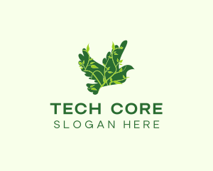 Green Eco Dove logo design