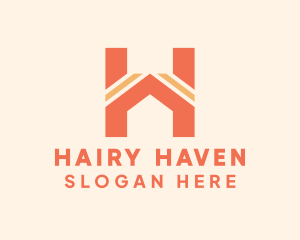 Orange House Letter H logo design