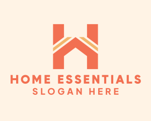 Orange House Letter H logo design