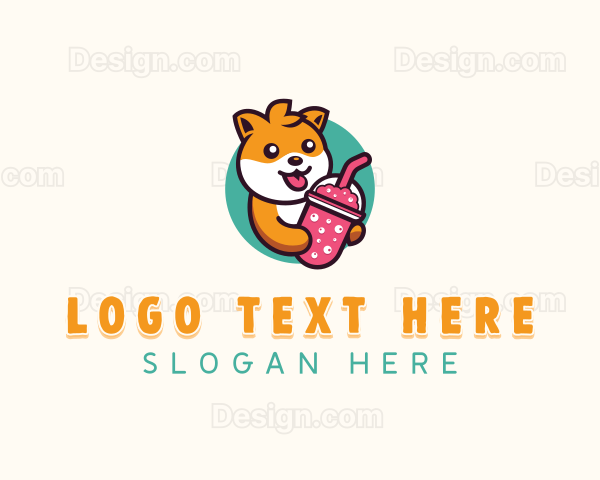 Dog Milkshake Drink Logo