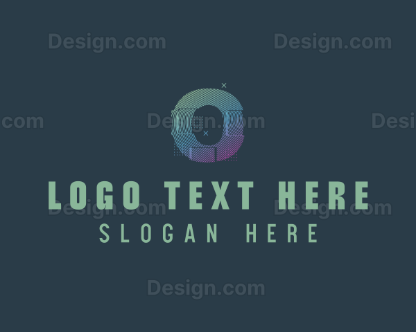 Modern Glitch Letter O Logo