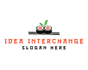 Sushi Japanese Chopsticks logo design