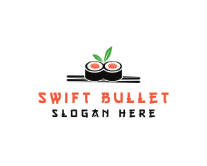 Sushi Japanese Chopsticks logo design