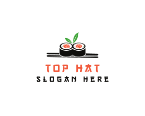 Sushi Japanese Chopsticks logo design