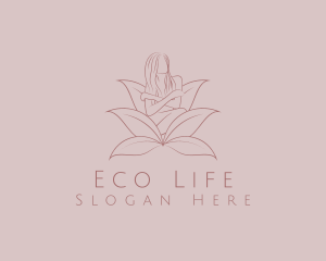 Feminine Eco Leaves logo design