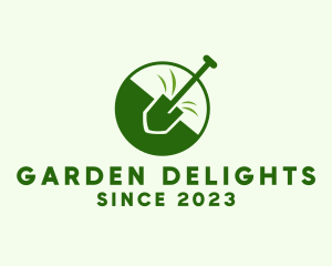 Landscaping Shovel Gardening logo design