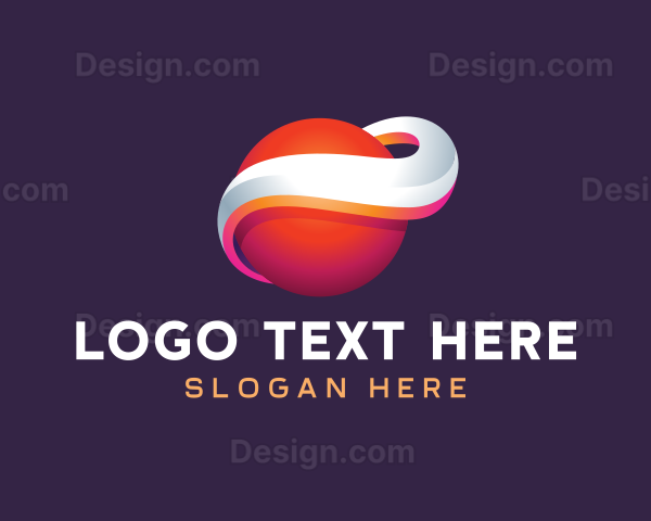 3D Cosmic Planet Sphere Logo