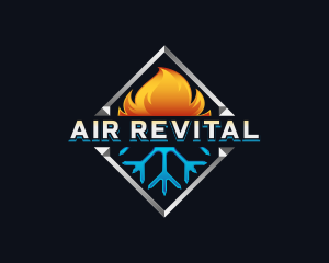 HVAC Fire Ice Ventilation logo design