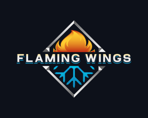 HVAC Fire Ice Ventilation logo design