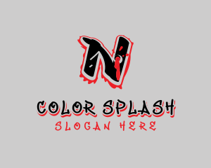 Splatter Graffiti Letter N logo