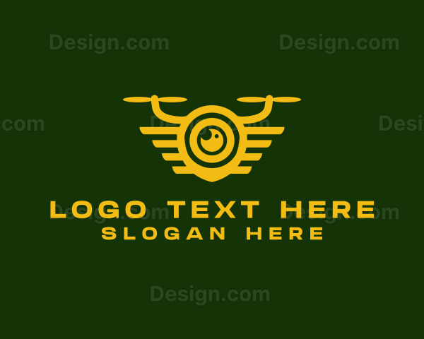 Yellow Drone Lens Logo