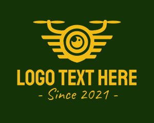 Yellow Drone Lens logo design