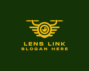 Yellow Drone Lens logo design