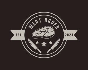 Meat Steak Butcher logo design