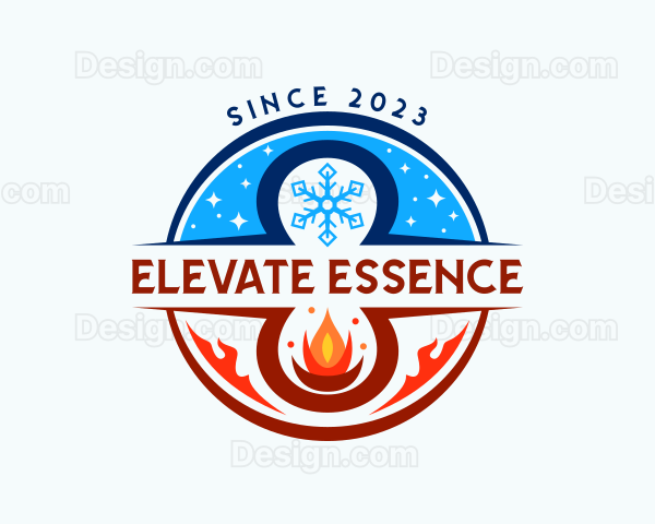 Fire Ice Snowflake Logo