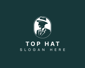 Suit Gentleman Hat logo design