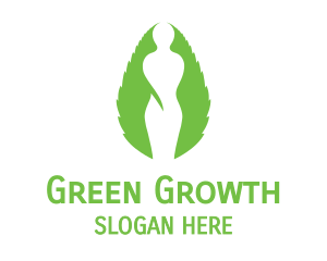 Green Female Silhouette logo design