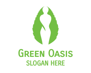 Green Female Silhouette logo design