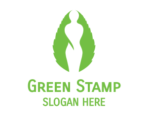 Green Female Silhouette logo design