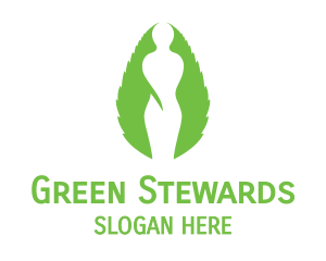 Green Female Silhouette logo design