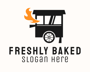 Grill Flame Food Cart  Logo