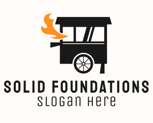 Grill Flame Food Cart  Logo