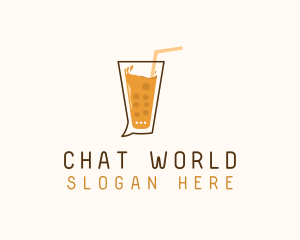 Drink Chat Bubble  logo design