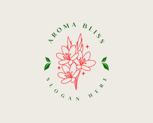 Botanical Flower Leaf logo design