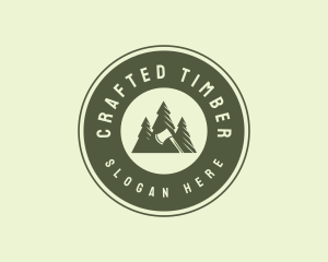 Carpentry Axe Tree logo design