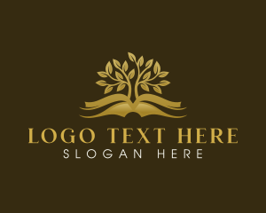 Literacy - Tree Book Reading logo design